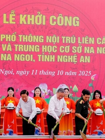 Tổng Bí thư Tô Lâm dự Lễ khởi công Trường Phổ thông nội trú liên cấp TH và THCS Na Ngoi