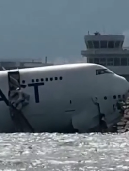 Hong Kong (TQ): Máy bay trượt khỏi đường băng lao xuống biển, 2 người thiệt mạng