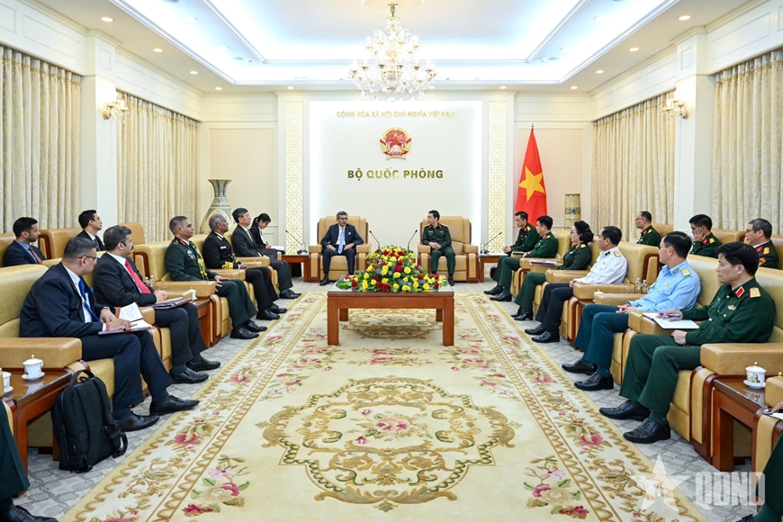 Đại tướng Phan Văn Giang tiếp Thư ký Quốc phòng Ấn Độ - Ảnh 1.