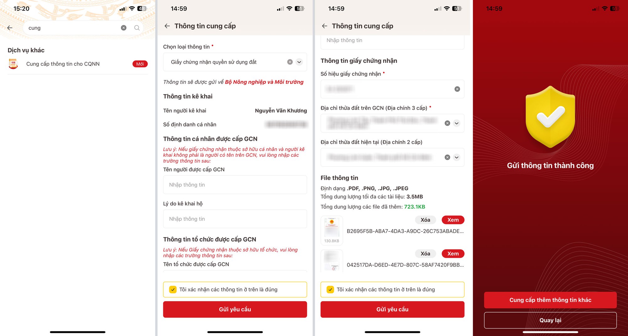 Hướng dẫn 3 bước nộp sổ đỏ trên VNeID để làm sạch dữ liệu đất đai  - Ảnh 2.