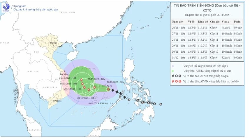 Bão số 15 đổi hướng, tăng cấp và có 3 kịch bản xảy ra - Ảnh 1.
