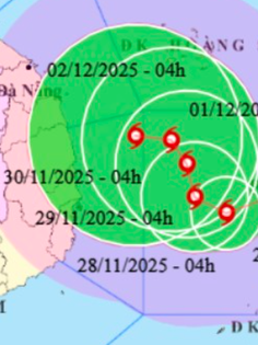 Bão số 15 mạnh lên, giật tới cấp 15, đổi hướng từ ngày 28/11