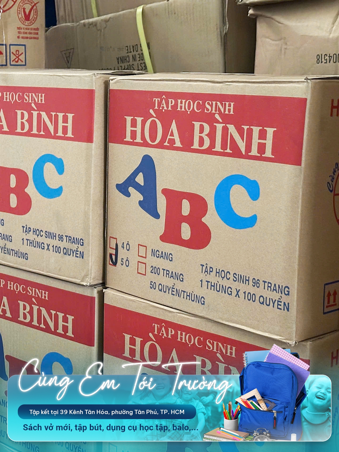 “Cùng em tới trường” - Sẻ chia từ TP. Hồ Chí Minh đến học sinh vùng lũ