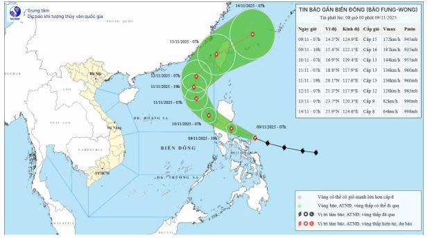 Bão Fung Wong mạnh cấp 15, di chuyển theo hướng Tây Tây Bắc - Ảnh 2.