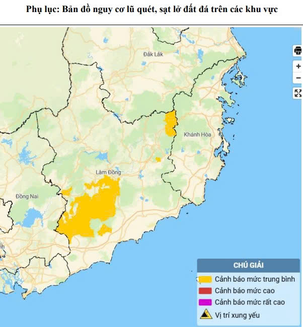 TIN CẢNH BÁO LŨ QUÉT, SẠT LỞ ĐẤT, SỤT LÚN ĐẤT DO MƯA LŨ HOẶC DÒNG CHẢY TRÊN KHU VỰC TỈNH LÂM ĐỒNG - Ảnh 2.