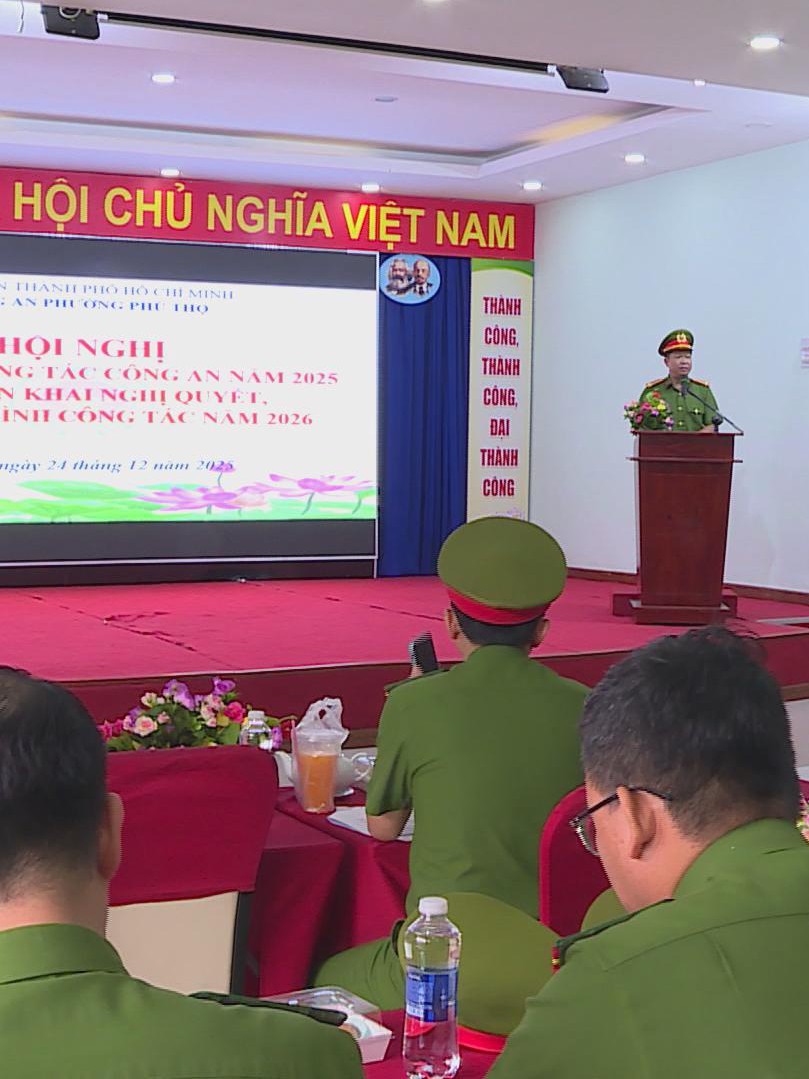 Hội nghị tổng kết công tác năm 2025 của Công an phường Phú Thọ