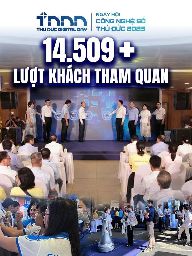 Lần đầu tiên tại Metro, Ngày hội Công nghệ số Thủ Đức - Thu Duc Digital Day 2025 thu hút hơn 14.509 lượt khách tham gia