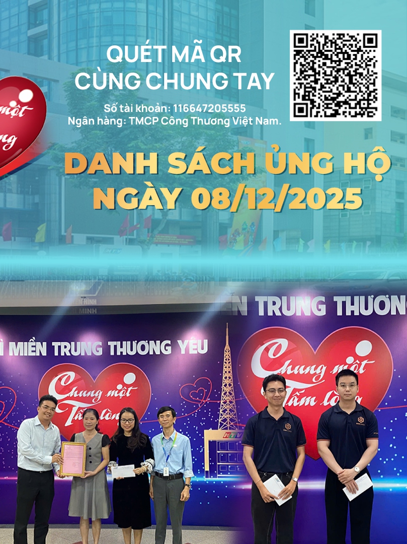 Danh sách khán giả ủng hộ quỹ “Chung một tấm lòng: Vì miền Trung thương yêu" từ ngày 16 giờ ngày 07/12/2025 đến 16 giờ ngày 08/12/2025