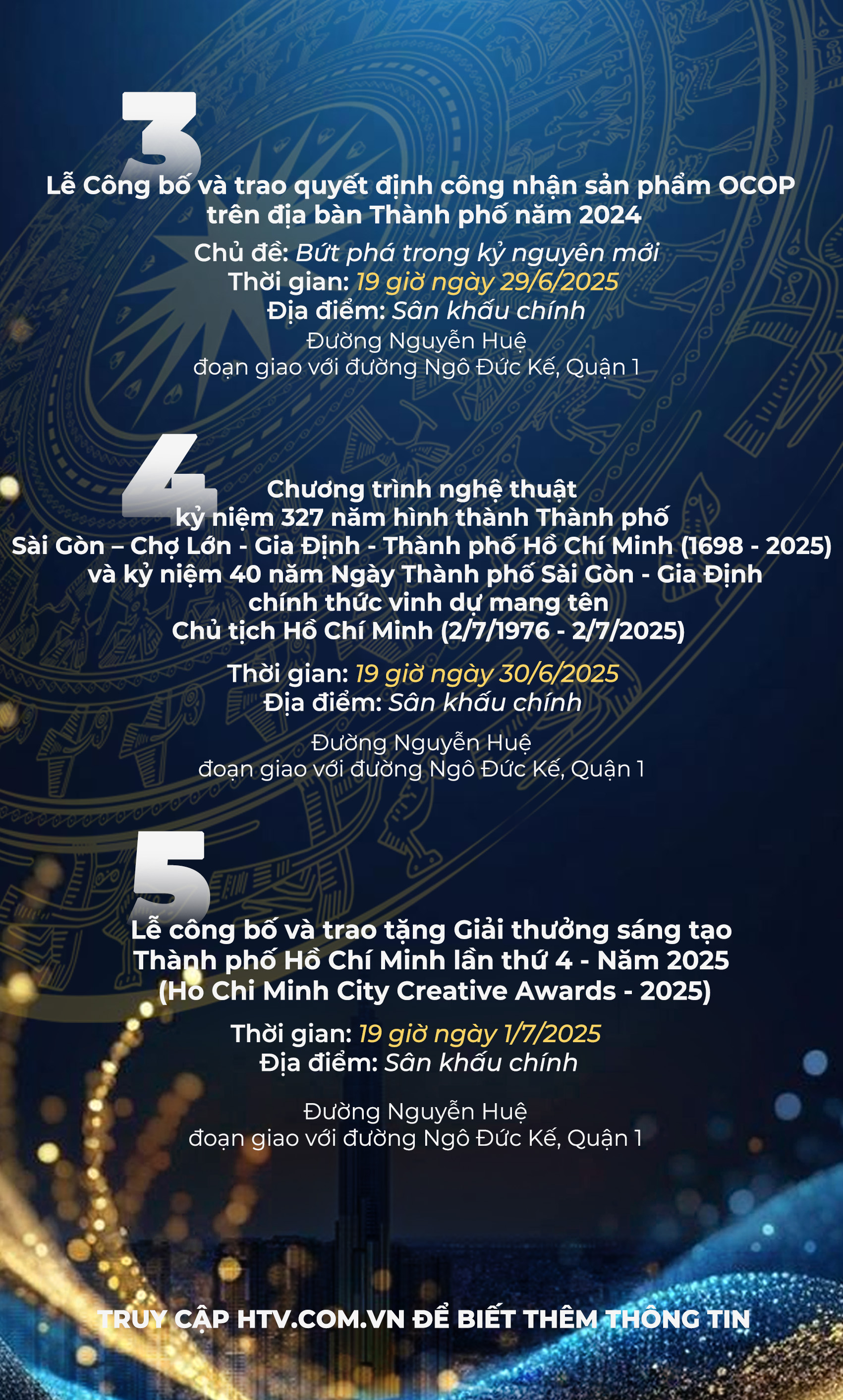 Infographic: TP.HCM tổ chức chuỗi chương trình nghệ thuật chào mừng Ngày hội Thành phố năm 2025 - Ảnh 2.