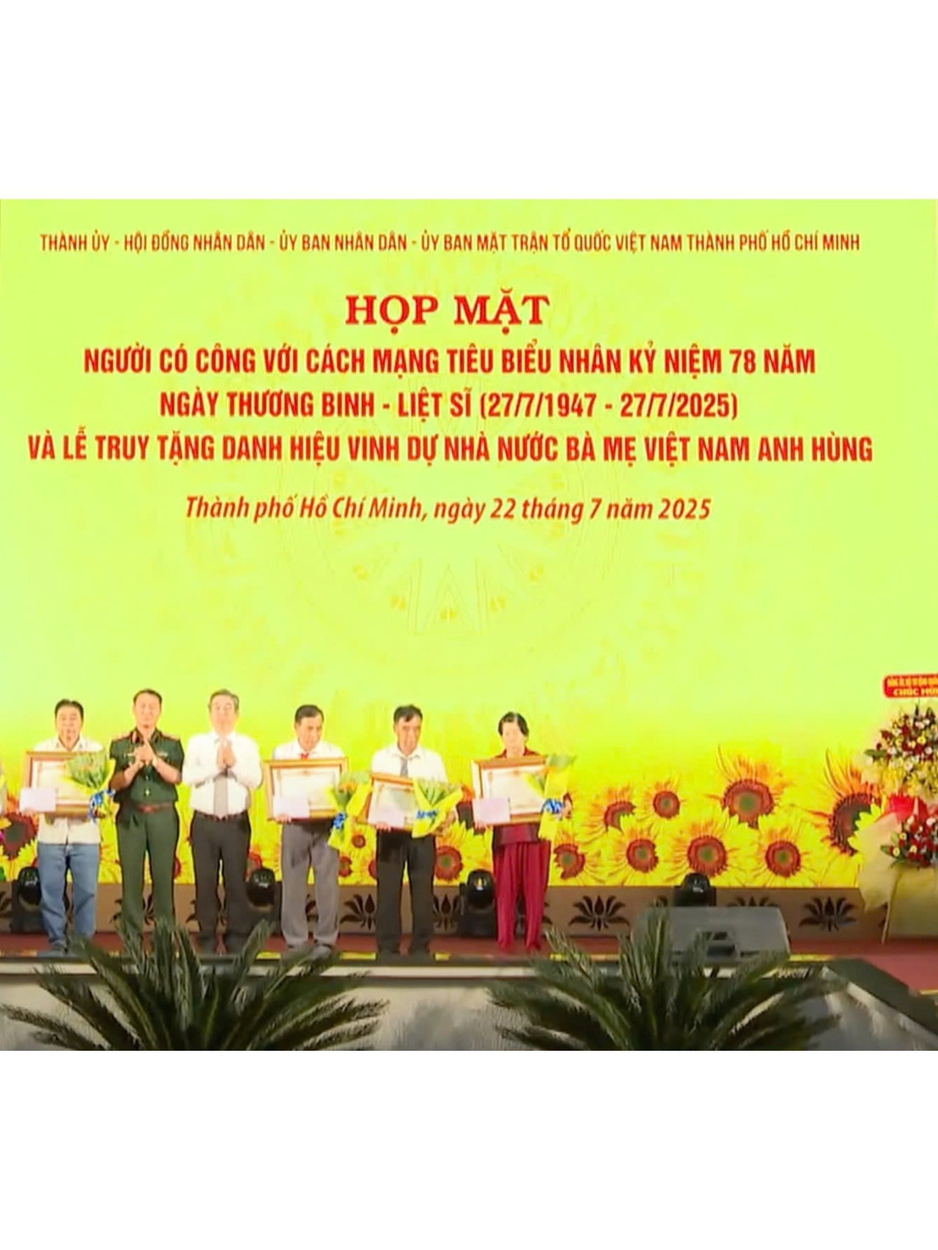 TP.HCM tri ân người có công, truy tặng 6 Bà mẹ Việt Nam Anh hùng