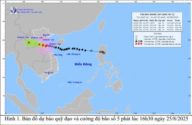 Bão số 5 ít di chuyển, cường độ giảm xuống cấp 12 - Ảnh 1.