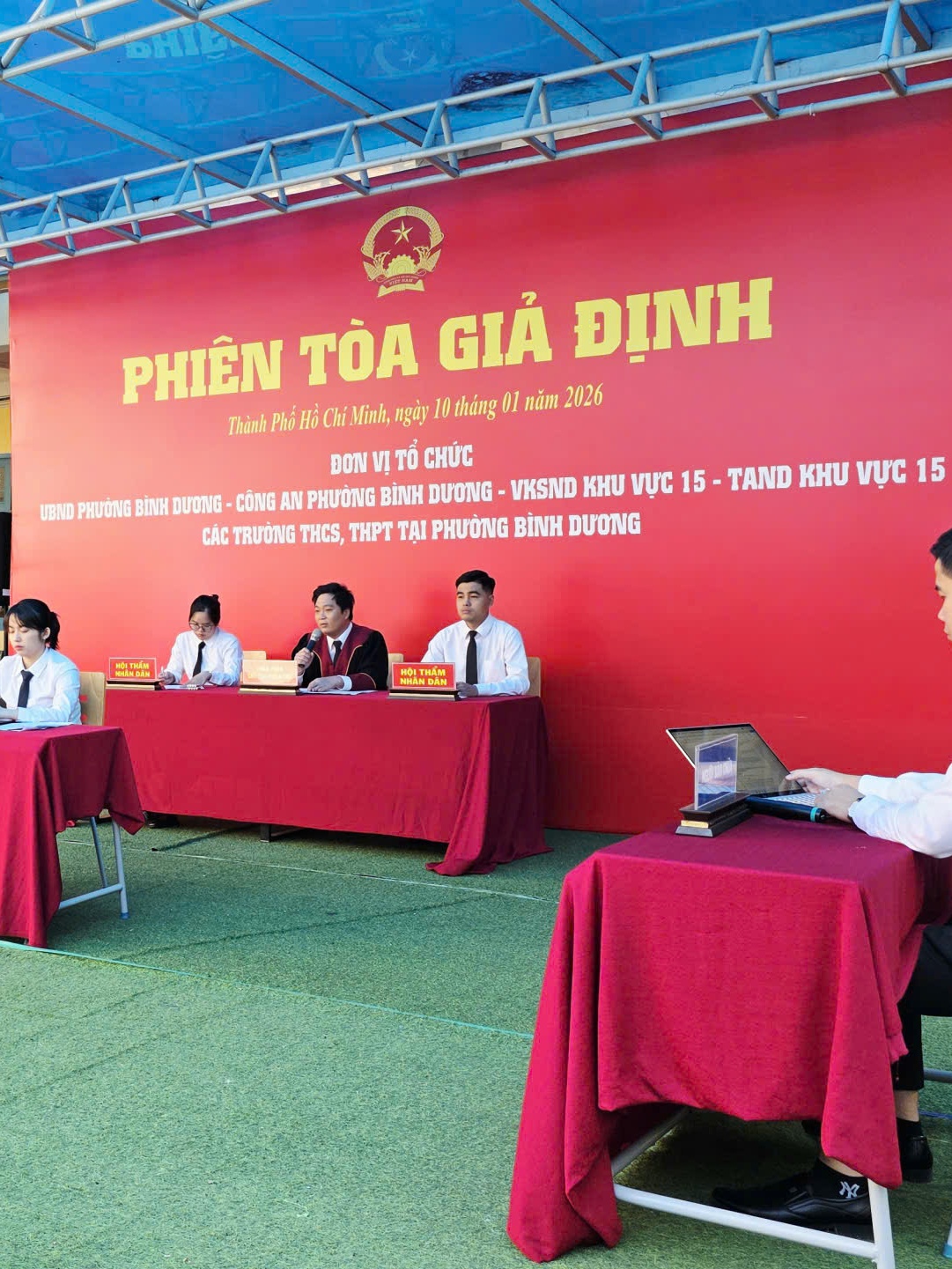 Phường Bình Dương với phiên tòa giả định tuyên truyền pháp luật cho học sinh