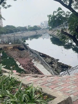 Sụt lún nghiêm trọng ven bờ kênh Tàu Hủ, TP. Hồ Chí Minh