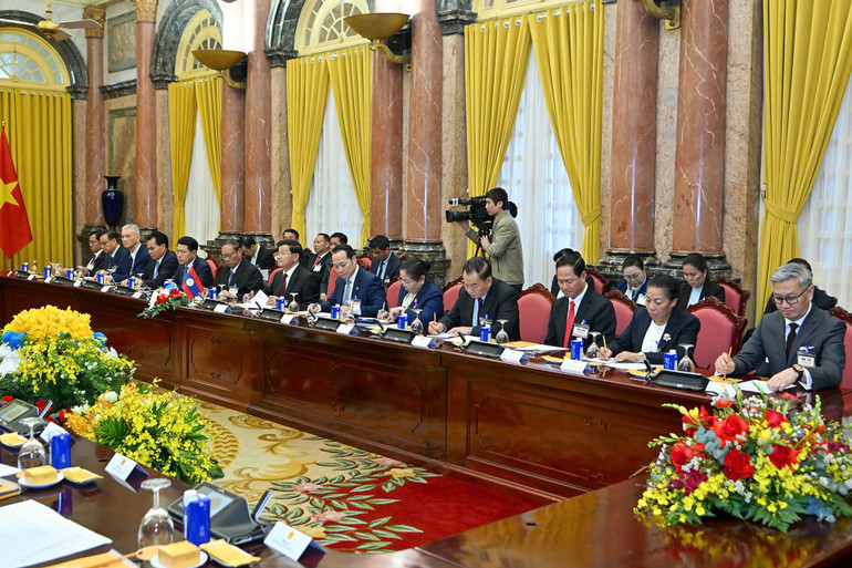 Chủ tịch nước Lương Cường hội kiến Tổng Bí thư, Chủ tịch nước Lào Thongloun Sisoulith- Ảnh 3. Chủ tịch nước Lương Cường hội kiến Tổng Bí thư, Chủ tịch nước Lào Thongloun Sisoulith- Ảnh 3.