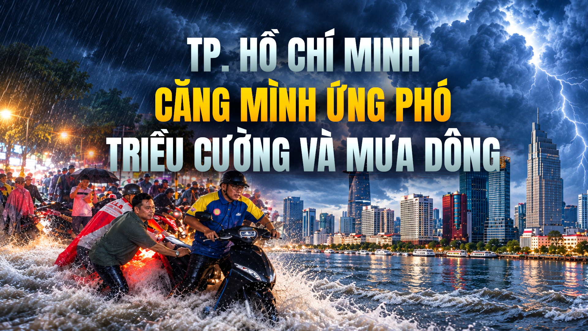 TP. Hồ Chí Minh căng mình ứng phó triều cường và mưa dông