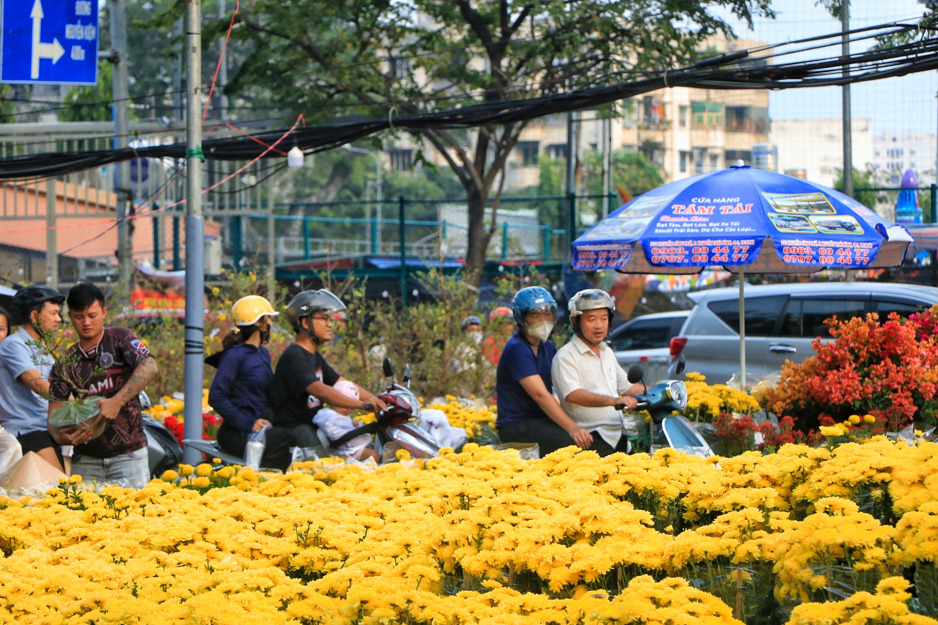 Người dân TP.HCM đi chợ hoa tết cười tươi phơi phới: 'Khỏi phải trả giá, kỳ kèo…' - Ảnh 1.