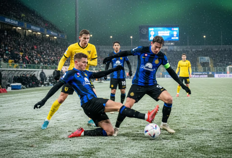 Sân cỏ nhân tạo giúp đội bóng đến từ vùng lạnh giá tiếp tục gây sốc ở Champions League - Ảnh 2.