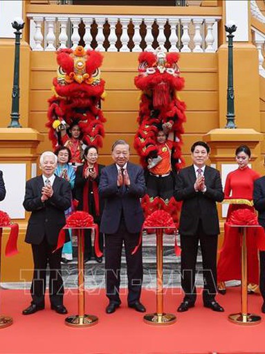 Tổng Bí thư Tô Lâm, Chủ tịch nước Lương Cường dự khánh thành công trình Trụ sở làm việc Cơ quan Chủ tịch nước