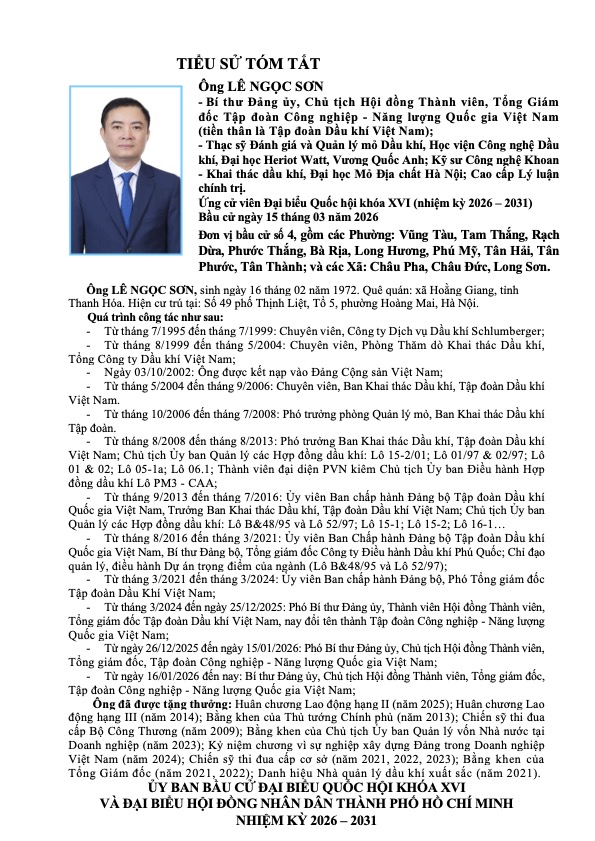 Chương trình hành động Ứng cử viên Đại biểu Quốc hội Khóa XVI Lê Ngọc Sơn - Ảnh 1.