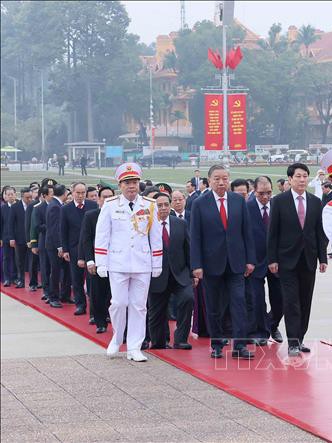 Lãnh đạo Đảng, Nhà nước viếng Chủ tịch Hồ Chí Minh nhân kỷ niệm 96 năm Ngày thành lập Đảng