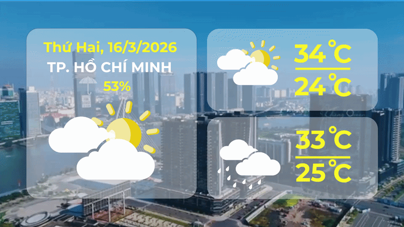 Thời tiết ngày 16/3/2026 | TP. Hồ Chí Minh có mây, chiều tối và đêm có mưa rào và dông vài nơi - Ảnh 1.