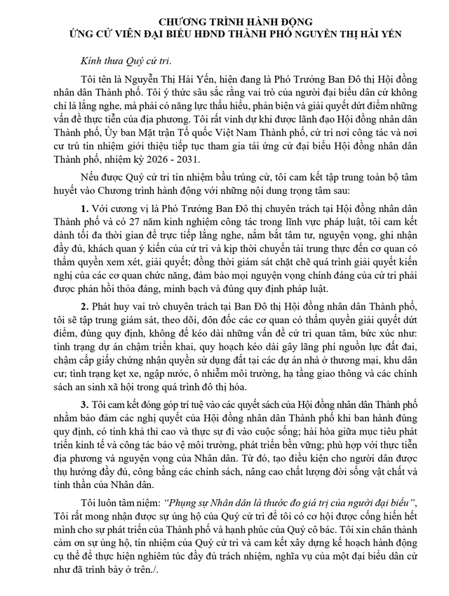 Bà Nguyễn Thị Hải Yến trúng cử Đại biểu Hội đồng nhân dân TP. Hồ Chí Minh Khóa XI nhiệm kỳ 2026 - 2031 - Ảnh 2.