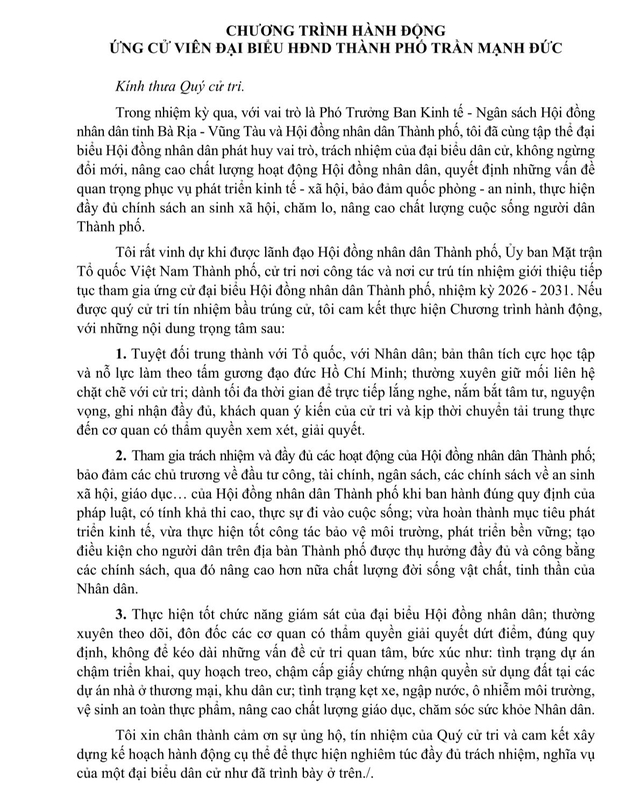 Ông Trần Mạnh Đức trúng cử Đại biểu Hội đồng nhân dân TP. Hồ Chí Minh Khóa XI nhiệm kỳ 2026 - 2031 - Ảnh 2.
