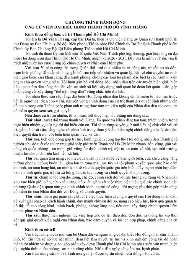 Ông Đỗ Vĩnh Thăng trúng cử Đại biểu Hội đồng nhân dân TP. Hồ Chí Minh Khóa XI nhiệm kỳ 2026 - 2031 - Ảnh 2.