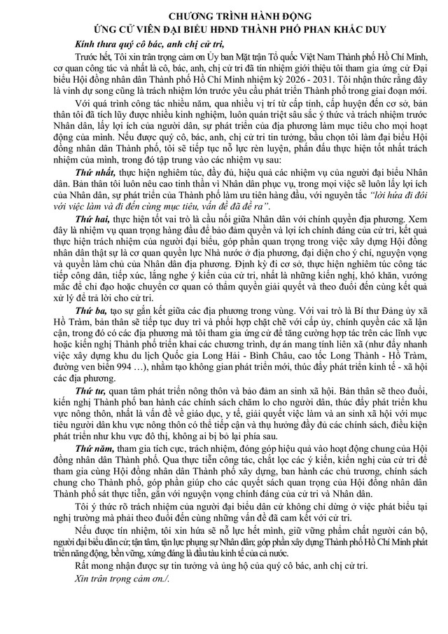 Ông Phan Khắc Duy trúng cử Đại biểu Hội đồng nhân dân TP. Hồ Chí Minh Khóa XI nhiệm kỳ 2026 - 2031 - Ảnh 2.