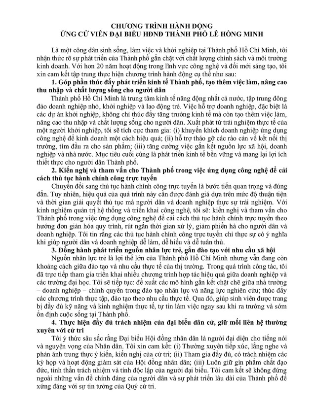 Ông Lê Hồng Minh trúng cử Đại biểu Hội đồng nhân dân TP. Hồ Chí Minh Khóa XI nhiệm kỳ 2026 - 2031 - Ảnh 2.