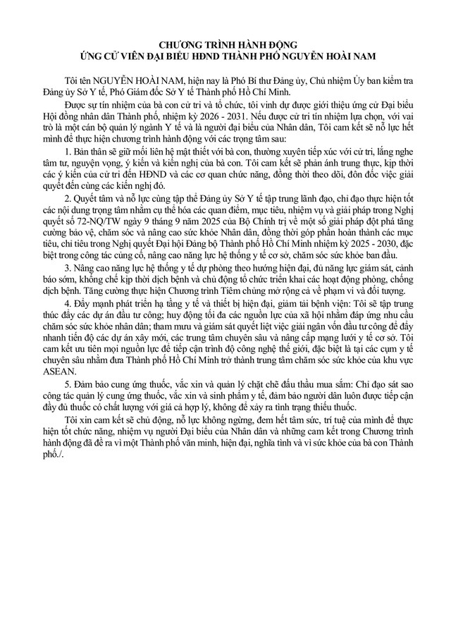 Ông Nguyễn Hoài Nam trúng cử Đại biểu Hội đồng nhân dân TP. Hồ Chí Minh Khóa XI nhiệm kỳ 2026 - 2031 - Ảnh 2.