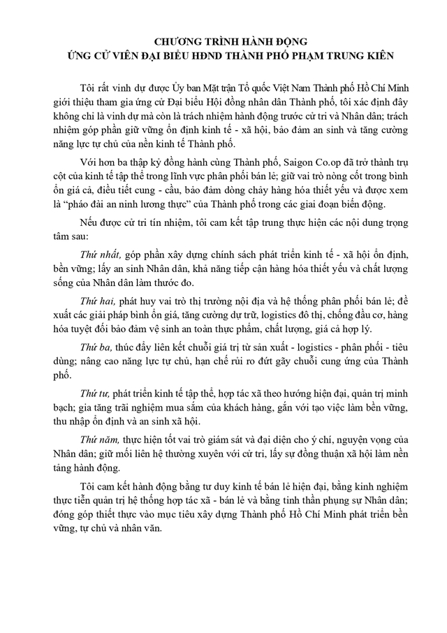 Ông Phạm Trung Kiên trúng cử Đại biểu Hội đồng nhân dân TP. Hồ Chí Minh Khóa XI nhiệm kỳ 2026 - 2031  - Ảnh 2.