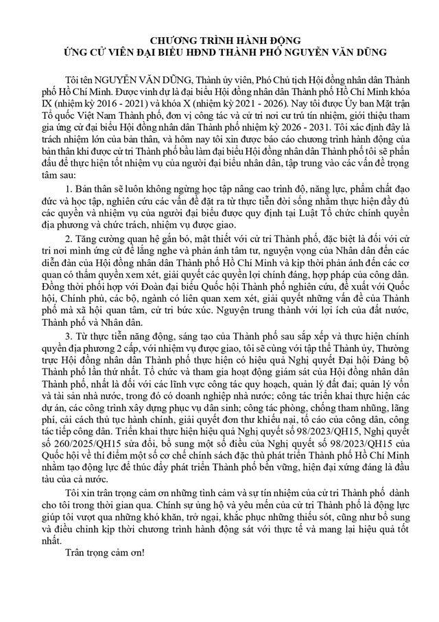 Ông Nguyễn Văn Dũng trúng cử Đại biểu Hội đồng nhân dân TP. Hồ Chí Minh Khóa XI nhiệm kỳ 2026 - 2031 - Ảnh 2.