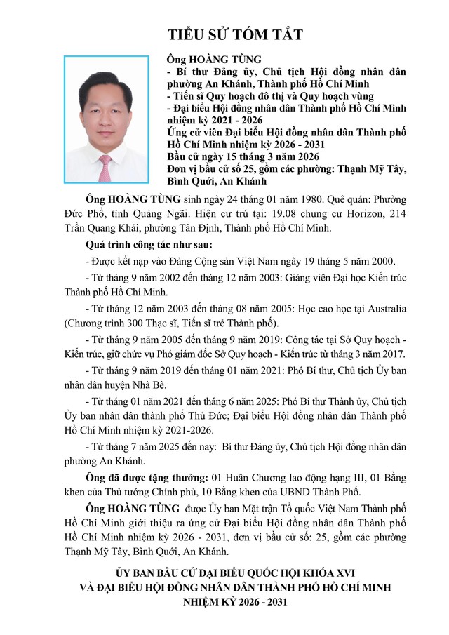 Ông Hoàng Tùng trúng cử Đại biểu Hội đồng nhân dân TP. Hồ Chí Minh Khóa XI nhiệm kỳ 2026 - 2031 - Ảnh 1.