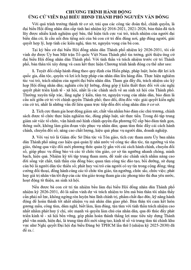 Ông Nguyễn Văn Đồng trúng cử Đại biểu Hội đồng nhân dân TP. Hồ Chí Minh Khóa XI nhiệm kỳ 2026 - 2031 - Ảnh 2.