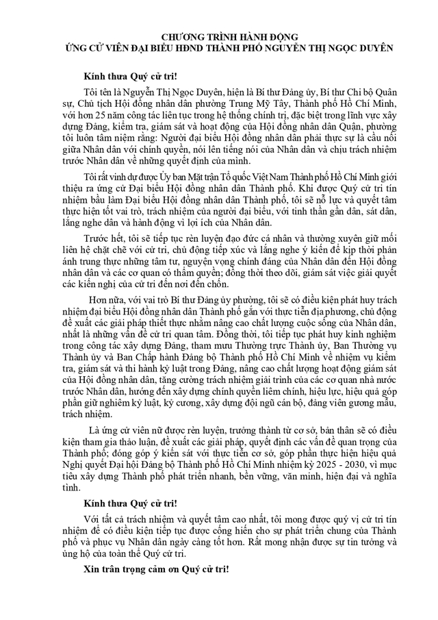 Bà Nguyễn Thị Ngọc Duyên trúng cử Đại biểu Hội đồng nhân dân TP. Hồ Chí Minh Khóa XI nhiệm kỳ 2026 - 2031 - Ảnh 2.