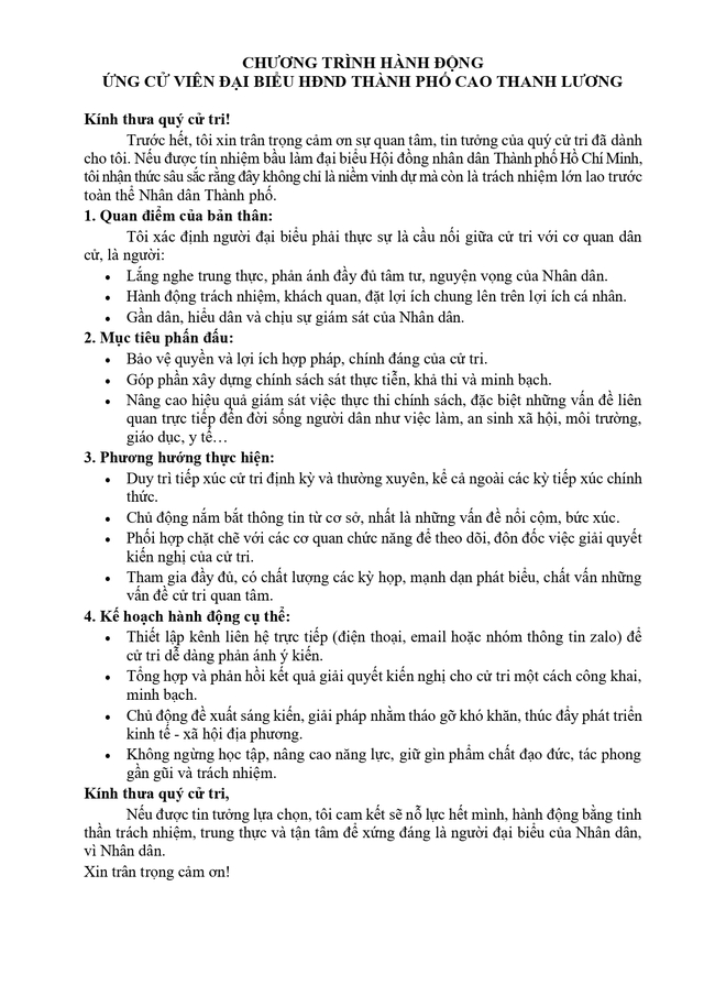 Ông Cao Thanh Lương trúng cử Đại biểu Hội đồng nhân dân TP. Hồ Chí Minh Khóa XI nhiệm kỳ 2026 - 2031 - Ảnh 2.