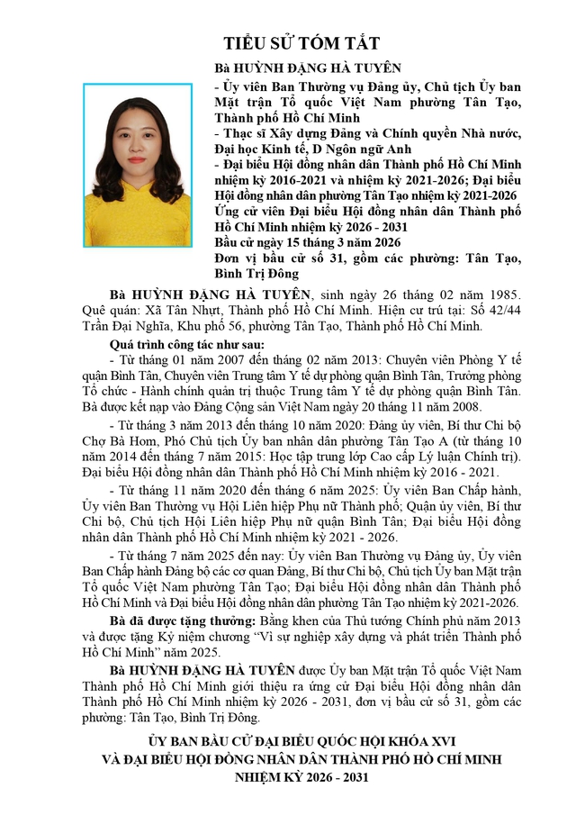 Bà  trúng cử Đại biểu Hội đồng nhân dân TP. Hồ Chí Minh Khóa XI nhiệm kỳ 2026 - 2031 - Ảnh 2.
