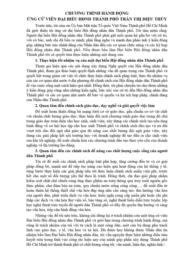 Bà Lê Thị Diệu Thúy trúng cử Đại biểu Hội đồng nhân dân TP. Hồ Chí Minh Khóa XI nhiệm kỳ 2026 - 2031 - Ảnh 2.