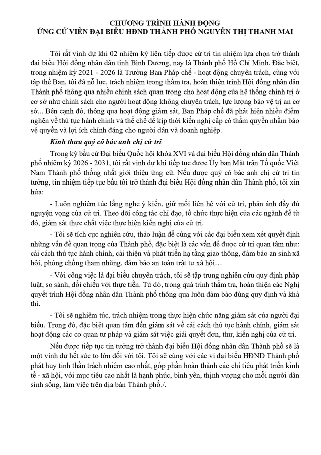 Bà Nguyễn Thị Thanh Mai trúng cử Đại biểu Hội đồng nhân dân TP. Hồ Chí Minh Khóa XI nhiệm kỳ 2026 - 2031 - Ảnh 2.