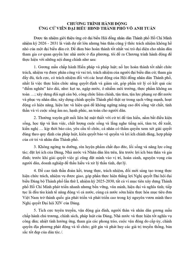 Ông Võ Anh Tuấn trúng cử Đại biểu Hội đồng nhân dân TP. Hồ Chí Minh Khóa XI nhiệm kỳ 2026 - 2031 - Ảnh 2.