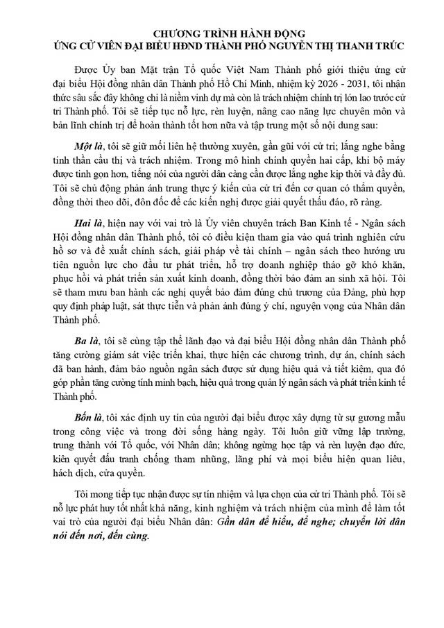 Bà Nguyễn Thị Thanh Trúc trúng cử Đại biểu Hội đồng nhân dân TP. Hồ Chí Minh Khóa XI nhiệm kỳ 2026 - 2031 - Ảnh 2.