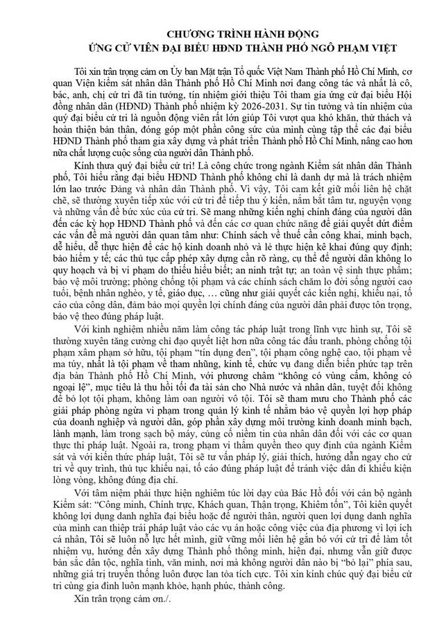 Ông Ngô Phạm Việt ứng cử Đại biểu Hội đồng nhân dân TP. Hồ Chí Minh Khóa XI  - Ảnh 2.