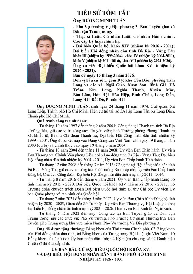 Chương trình hành động Ứng cử viên Đại biểu Quốc hội Khóa XVI Dương Minh Tuấn - Ảnh 2.