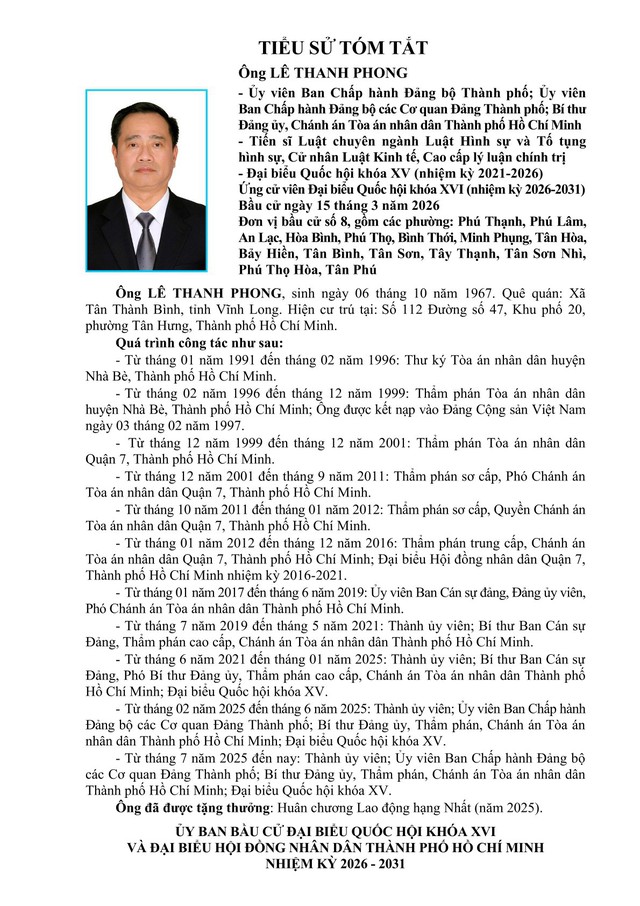 Chương trình hành động Ứng cử viên Đại biểu Quốc hội Khóa XVI Lê Thanh Phong- Ảnh 1.