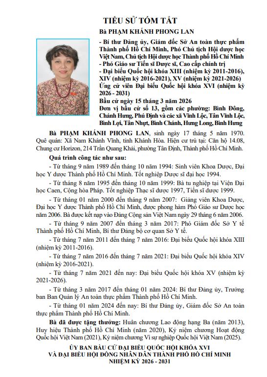 Chương trình hành động Ứng cử viên Đại biểu Quốc hội Khóa XVI Phạm Khánh Phong Lan - Ảnh 1.