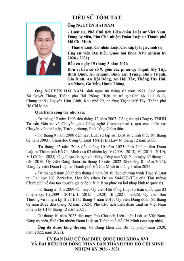 Chương trình hành động Ứng cử viên Đại biểu Quốc hội Khóa XVI Nguyễn Hải Nam  - Ảnh 2.