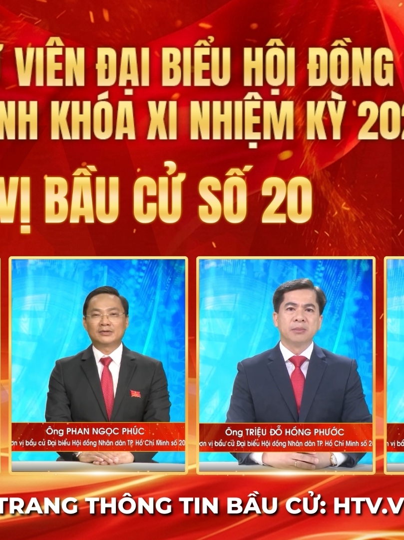 Thông tin các ứng cử viên Đại biểu Hội đồng nhân dân TP. Hồ Chí Minh Khóa XI - Đơn vị bầu cử số 20