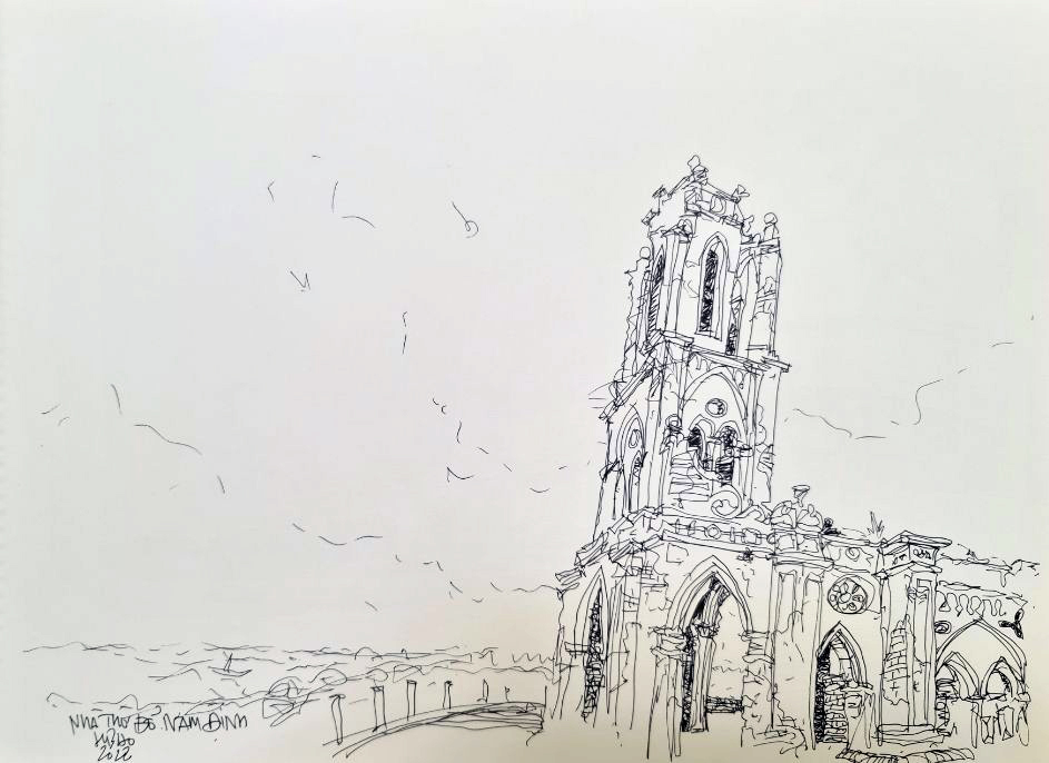 Phế tích nhà thờ trăm tuổi tại làng chài đã bị biển "nuốt chửng"- Ảnh 3.