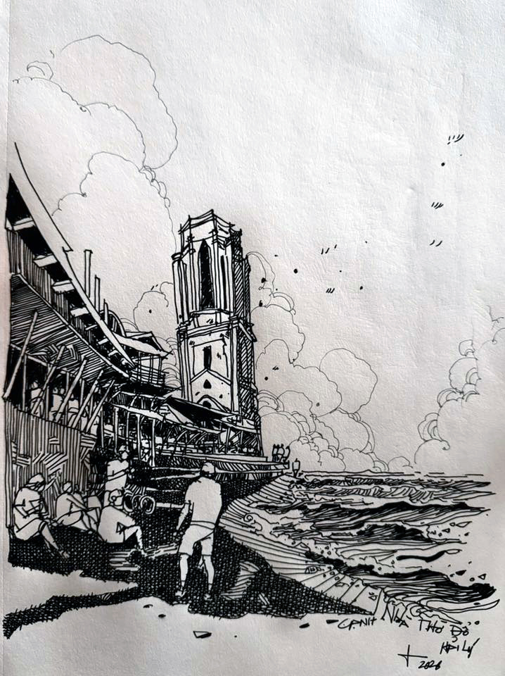 Phế tích nhà thờ trăm tuổi tại làng chài đã bị biển "nuốt chửng"- Ảnh 5.